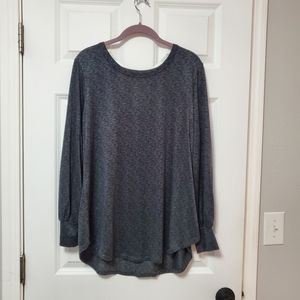 Plus Size 1x Grey Longsleeve Blouse